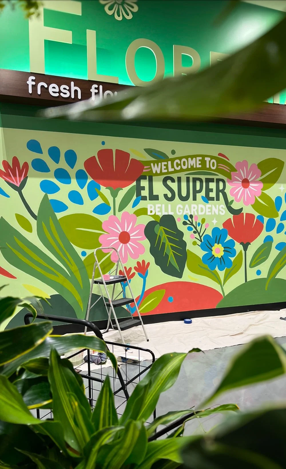 Vibrant Mural for Grocery Store in Los Angeles — The Inking Rose Murals