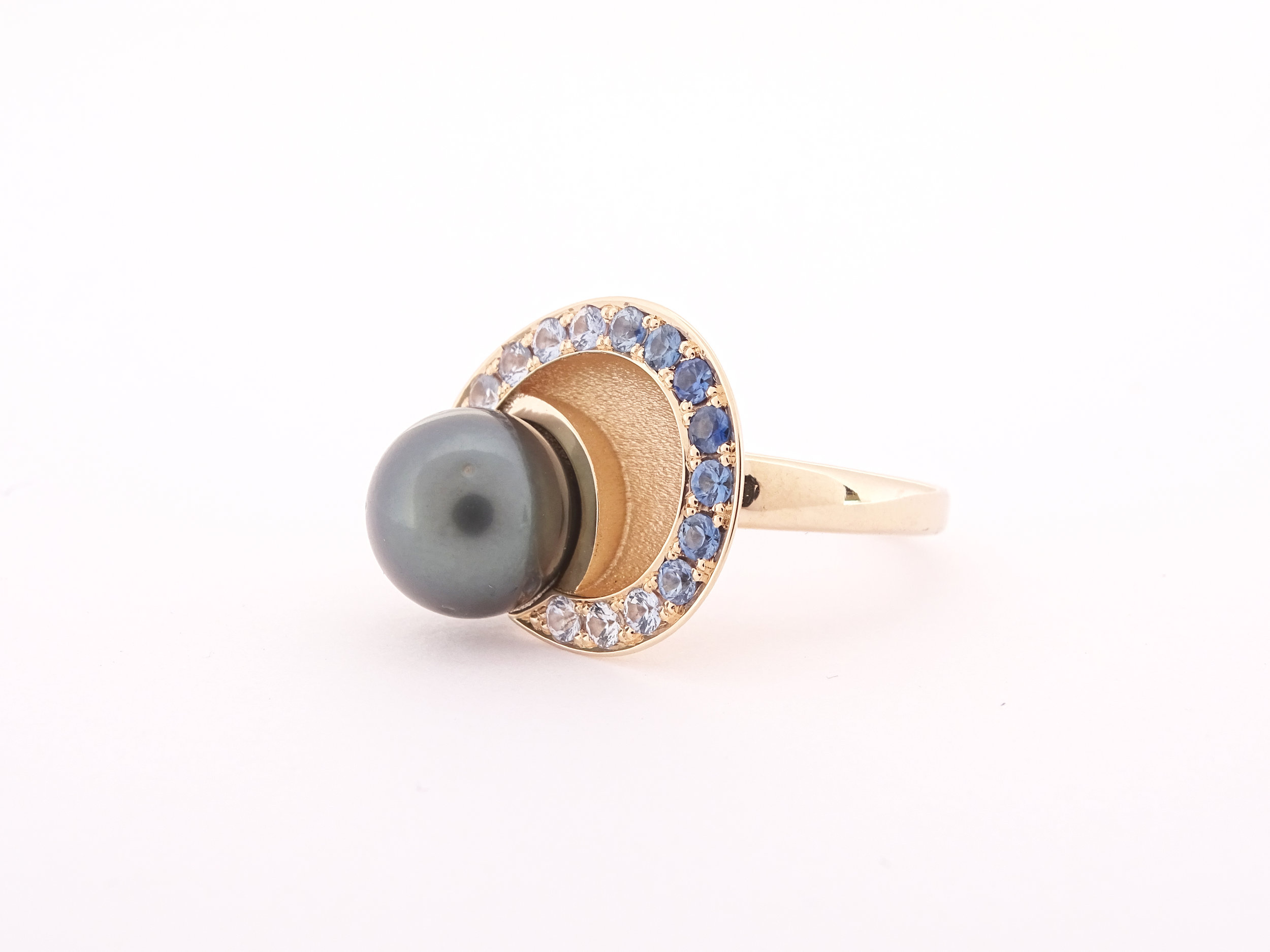 Pave and pearl ring