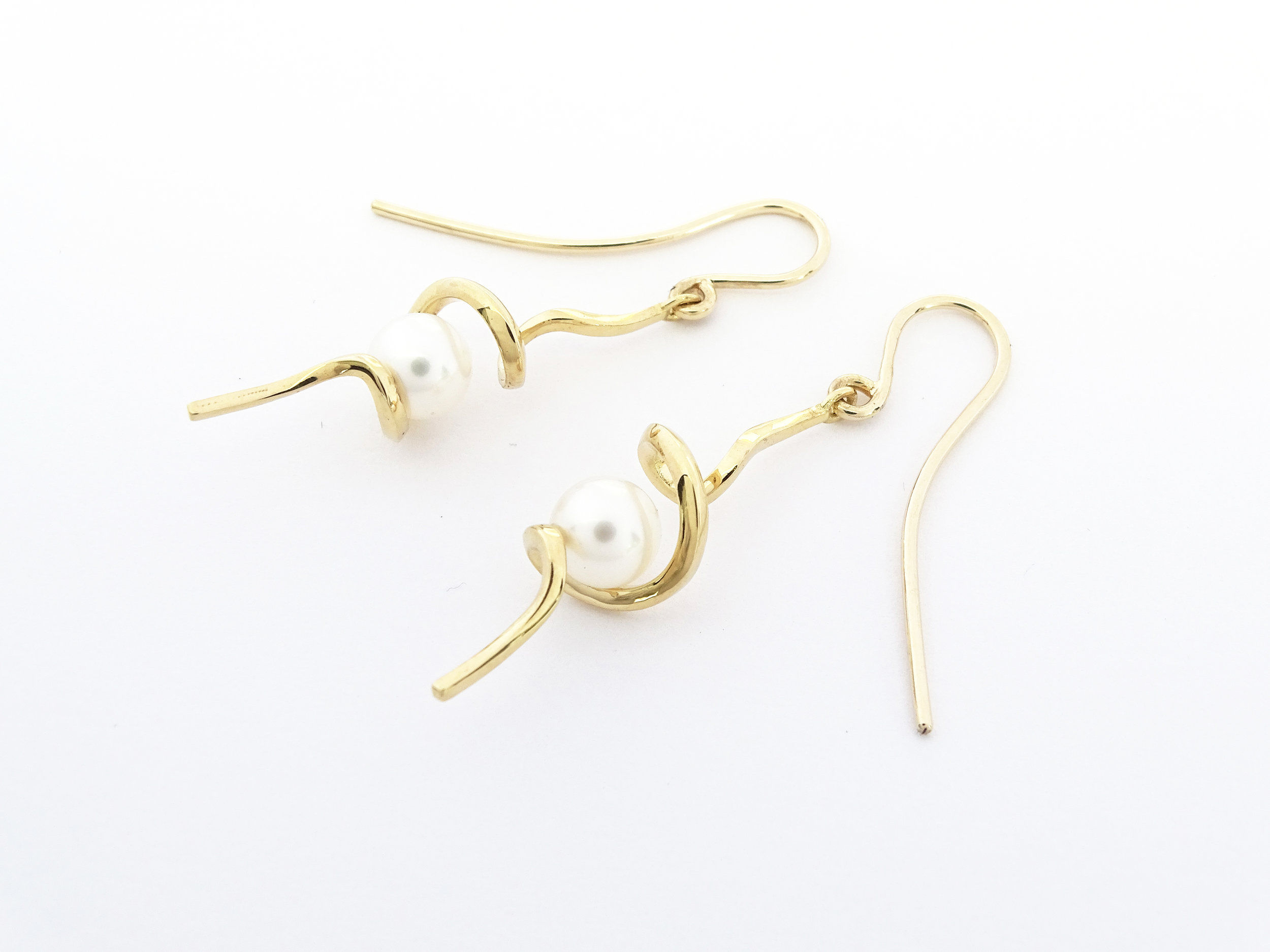 White pearl earring hooks