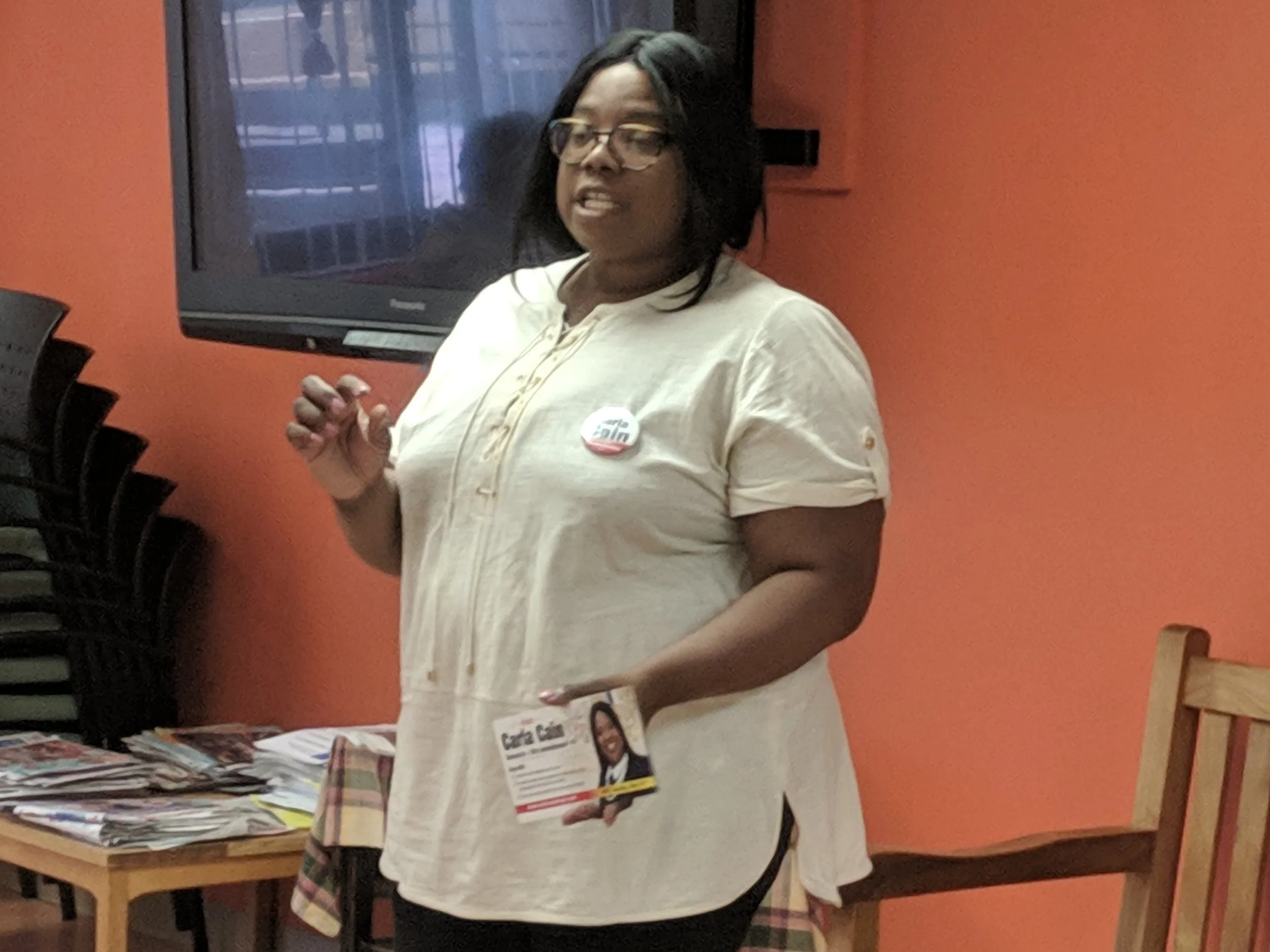 Carla Cain at Gray Manor Senior Home in North Philadelphia.