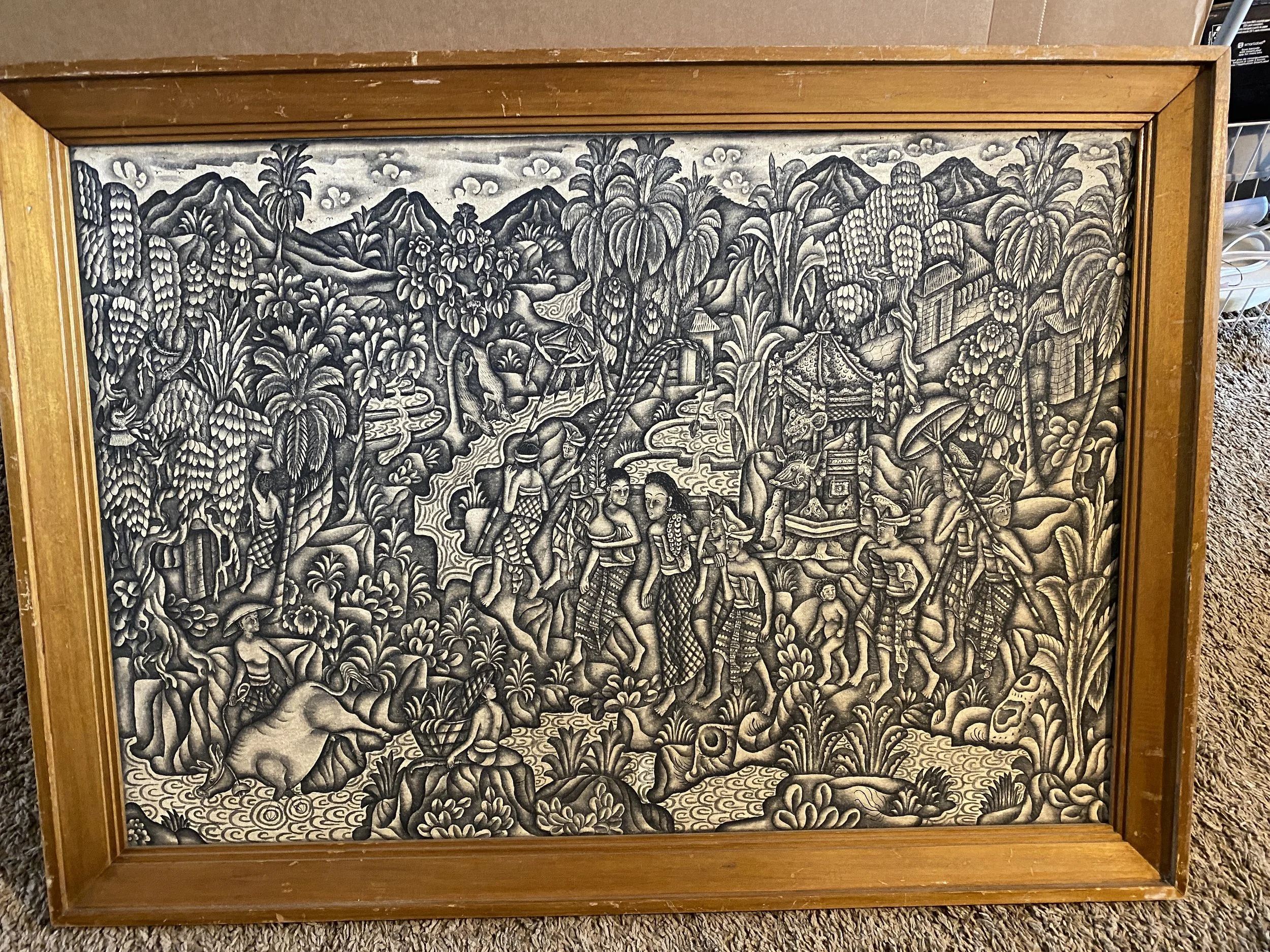 3) Tohdjiwa, ca. 1950s acrylic on canvas. 25x34" $2500