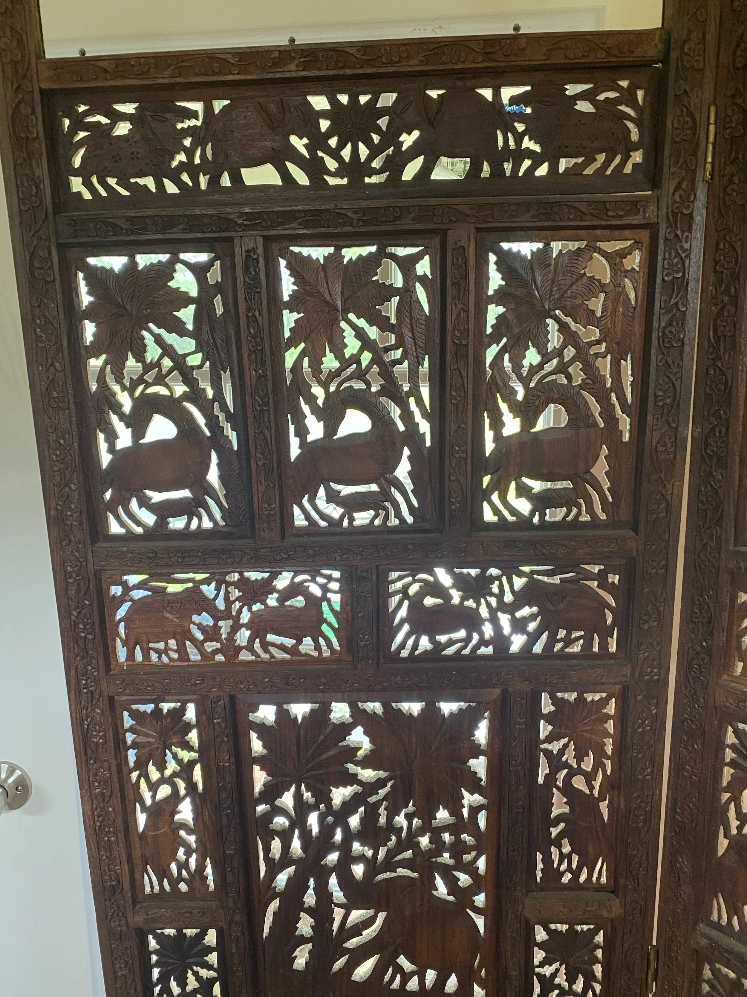 Detail on carved wooden panels