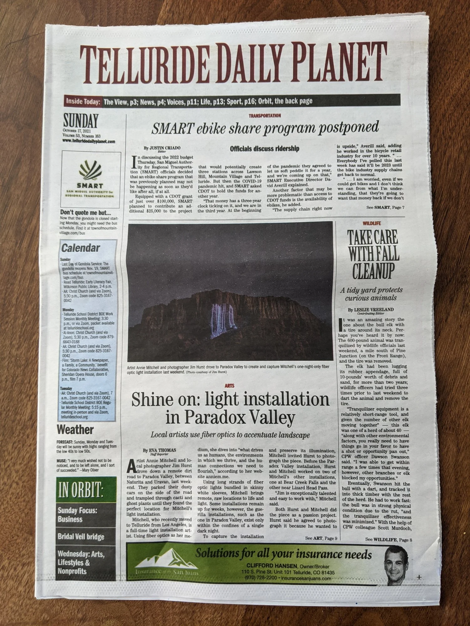 Annie and Jim make the paper