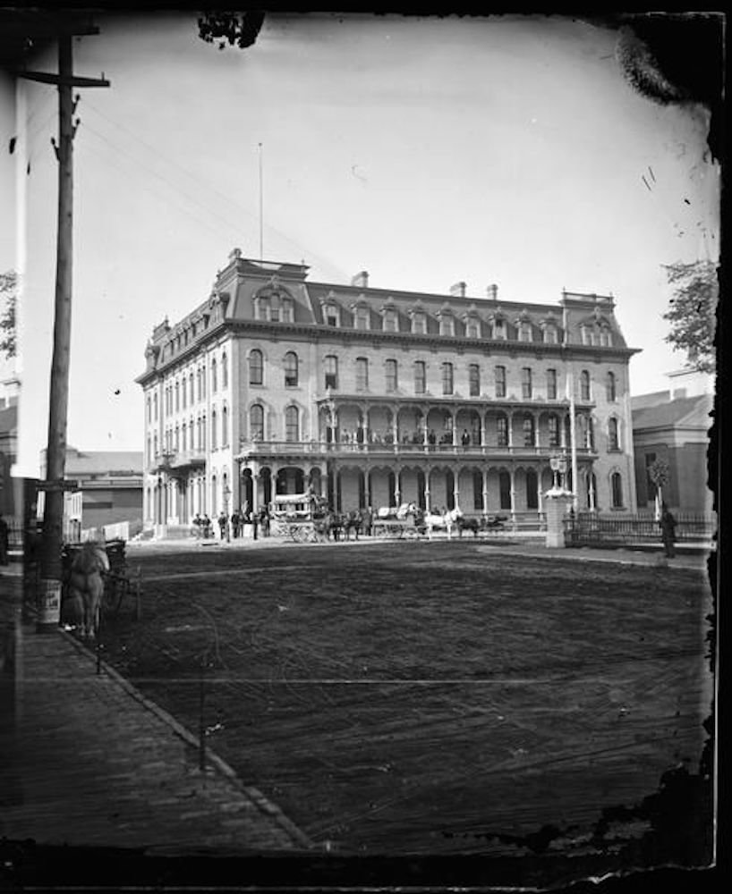 Early view of the Park Hotel on the square