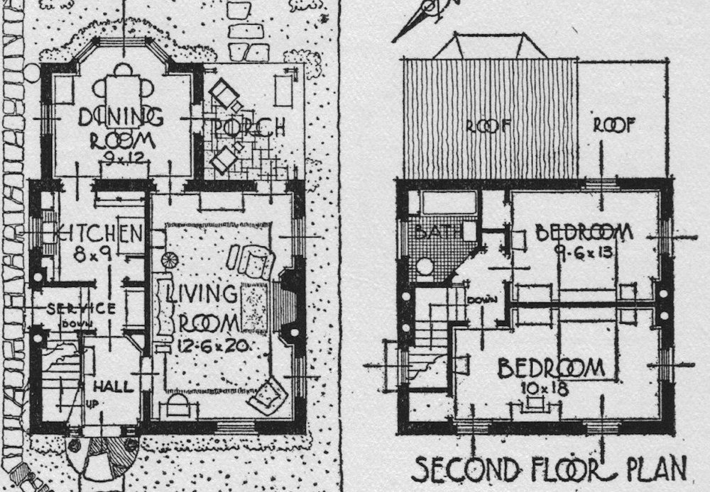 1927 design for a five-room house by Lewis Siberz