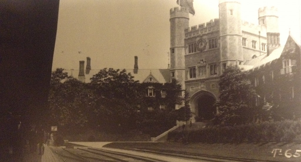 As it appeared before the war, complete with train tracks for arrival [Princeton Library Archives]
