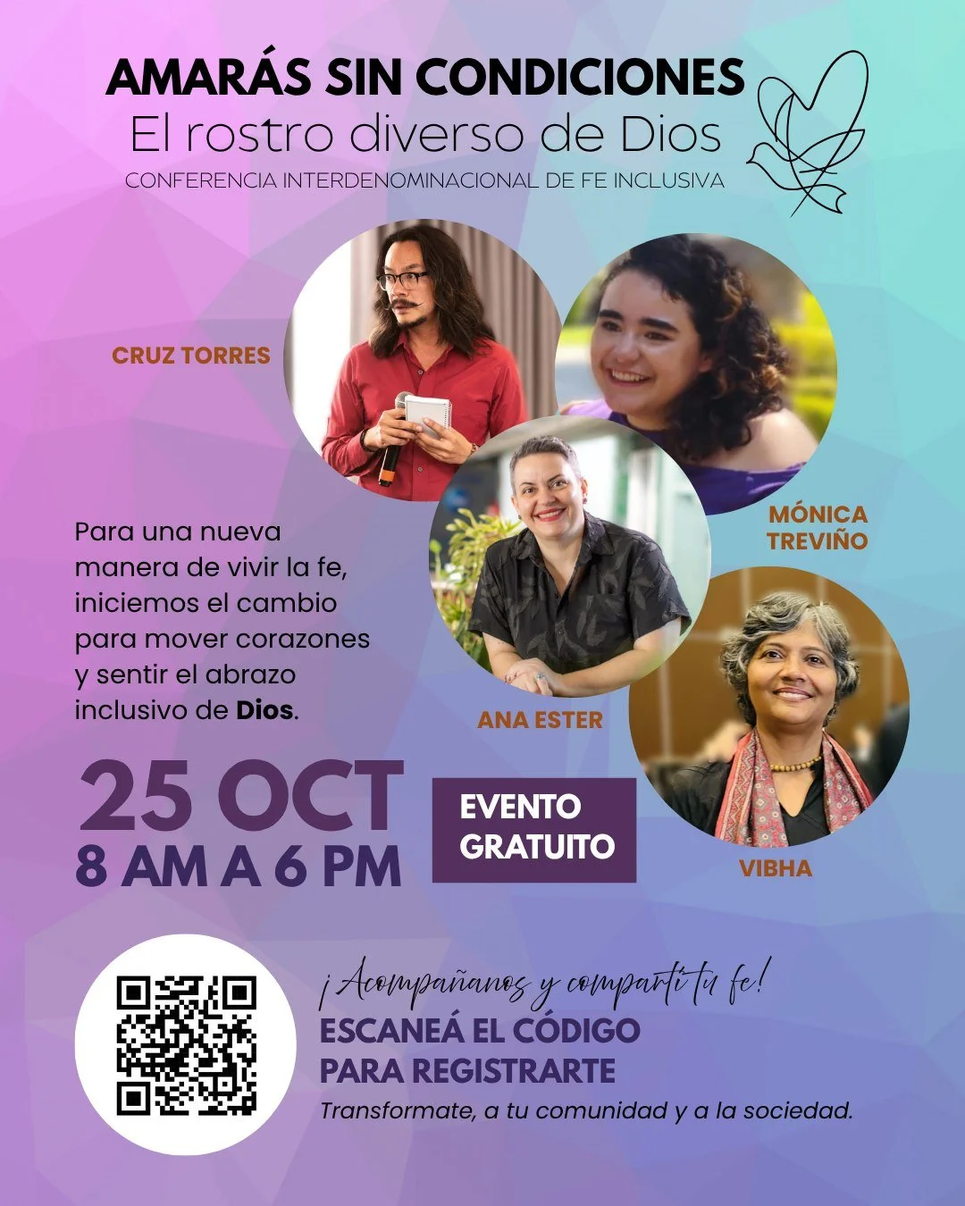 RFF's Dawn-Luv Charles will be giving opening remarks at this weekend's Amarás Sin Condiciones international conference!
This free event takes place on Saturday, October 25th.
More information and registration can be found by scanning the QR