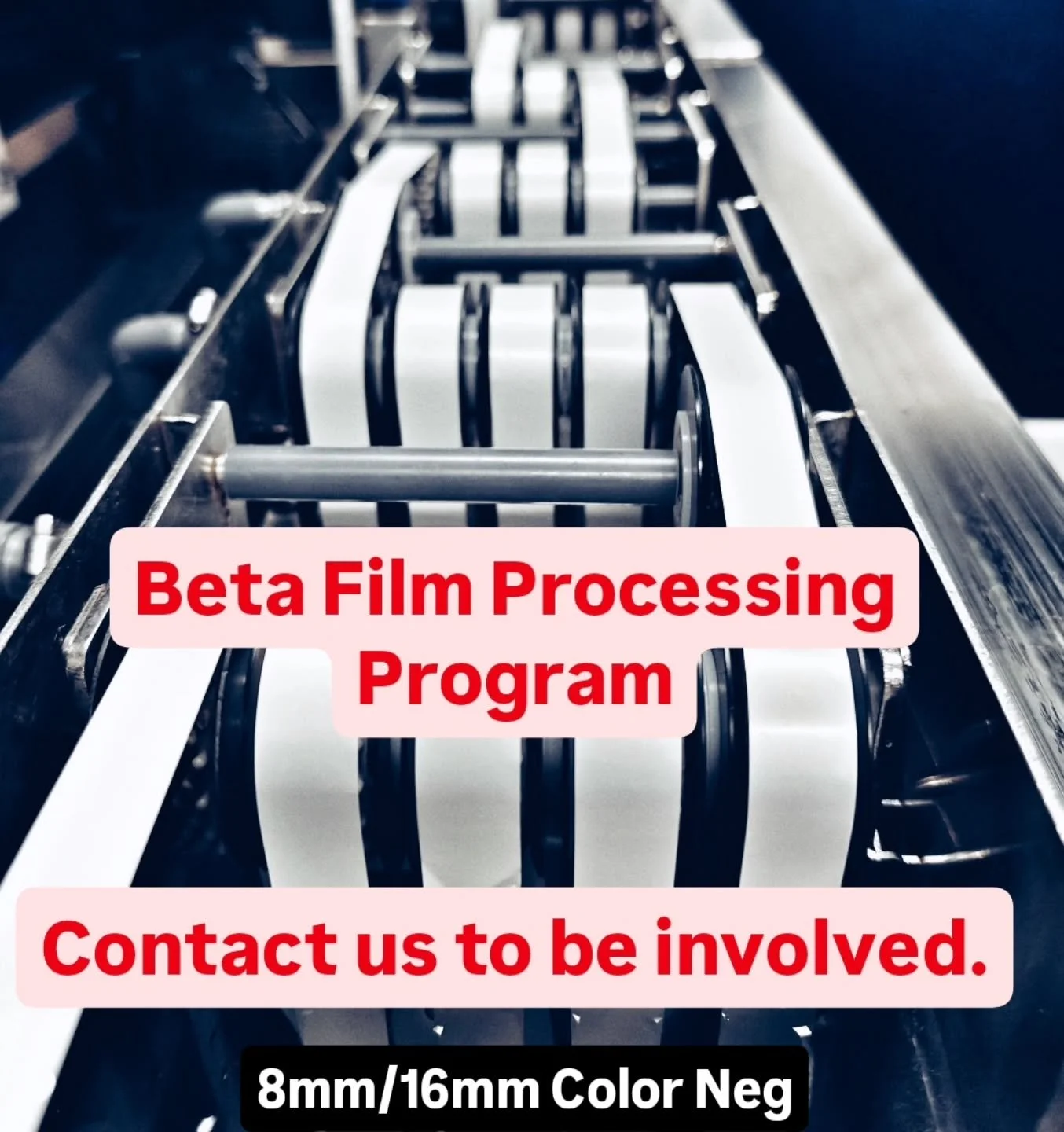 FIRST ROUND CUTOFF FEB 07. 
Sooner you get it here, the better for us!

Standard Program covers 1 roll of super 8 or 100' 16mm.

Each roll is $50 process scan and upload included. &nbsp;

Be aware of risks involved as it is still in experimental phas