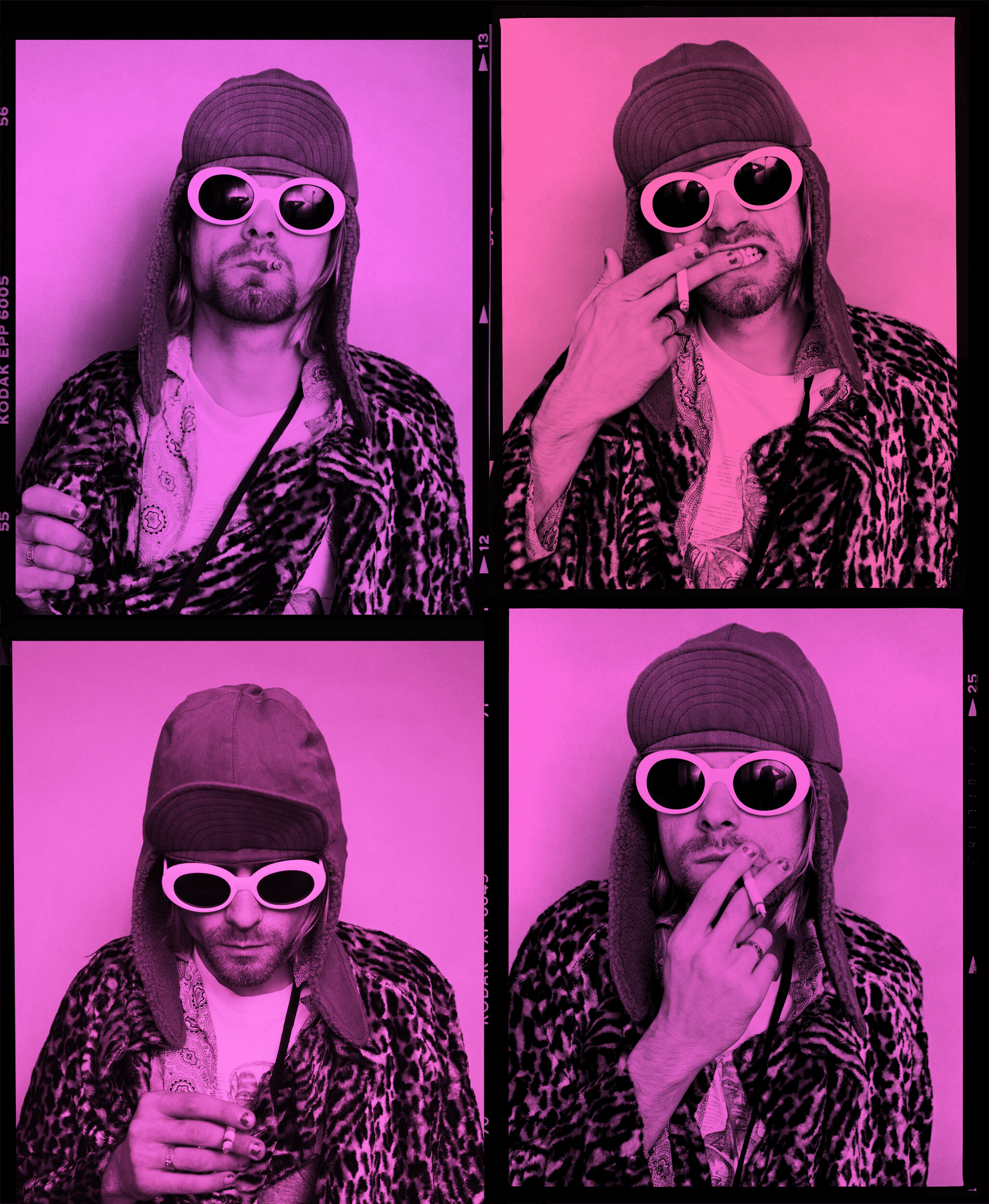 Pink Cap with Kirk Cobain Nirvana Cotton Cap Vintage 1994 NIRVANA Hat Leather Strapback KP CAPS. Grunge  main image 4
