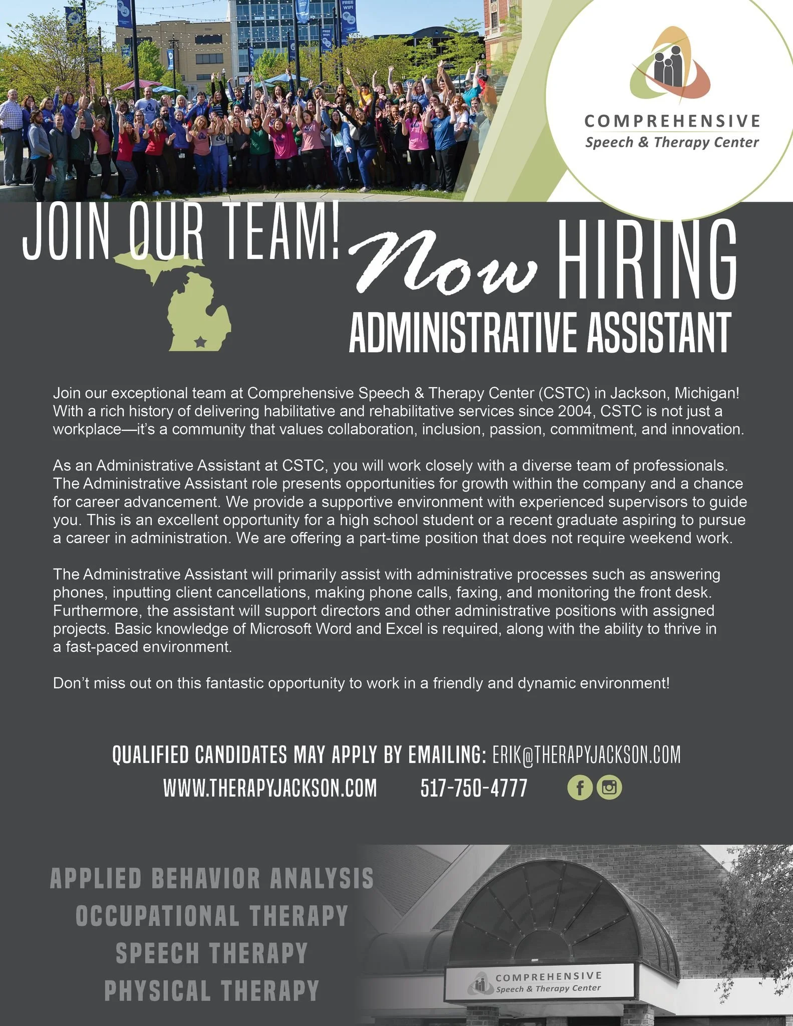 Are you looking to start a career in Administration? We have an excellent opportunity for you!