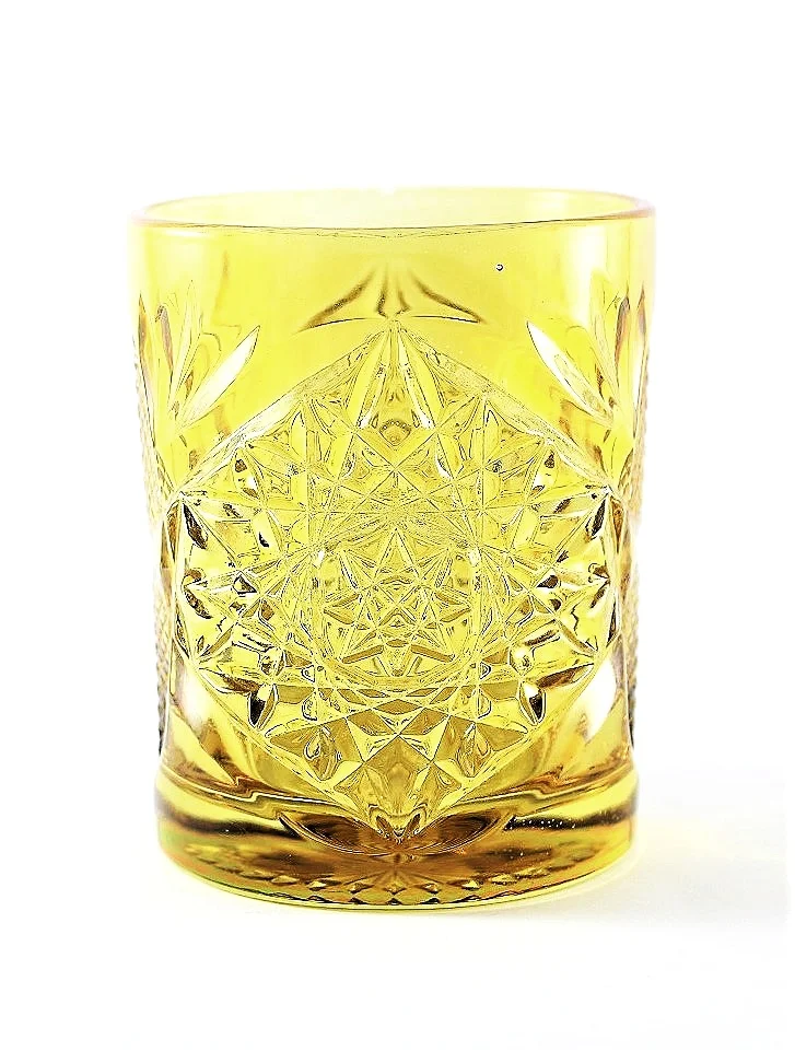 Retro Crystal Cut Glass Topaz