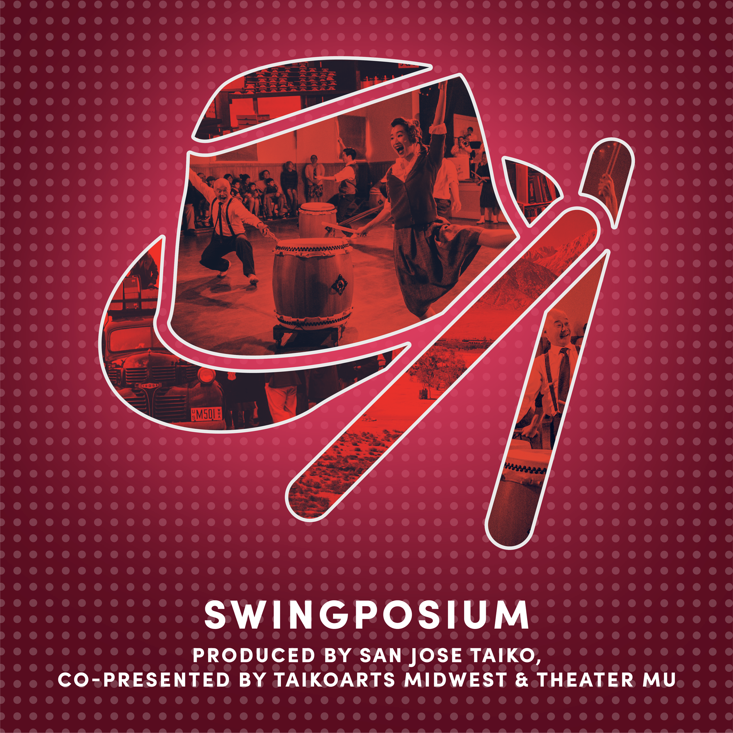Swingposium fedora and taiko sticks