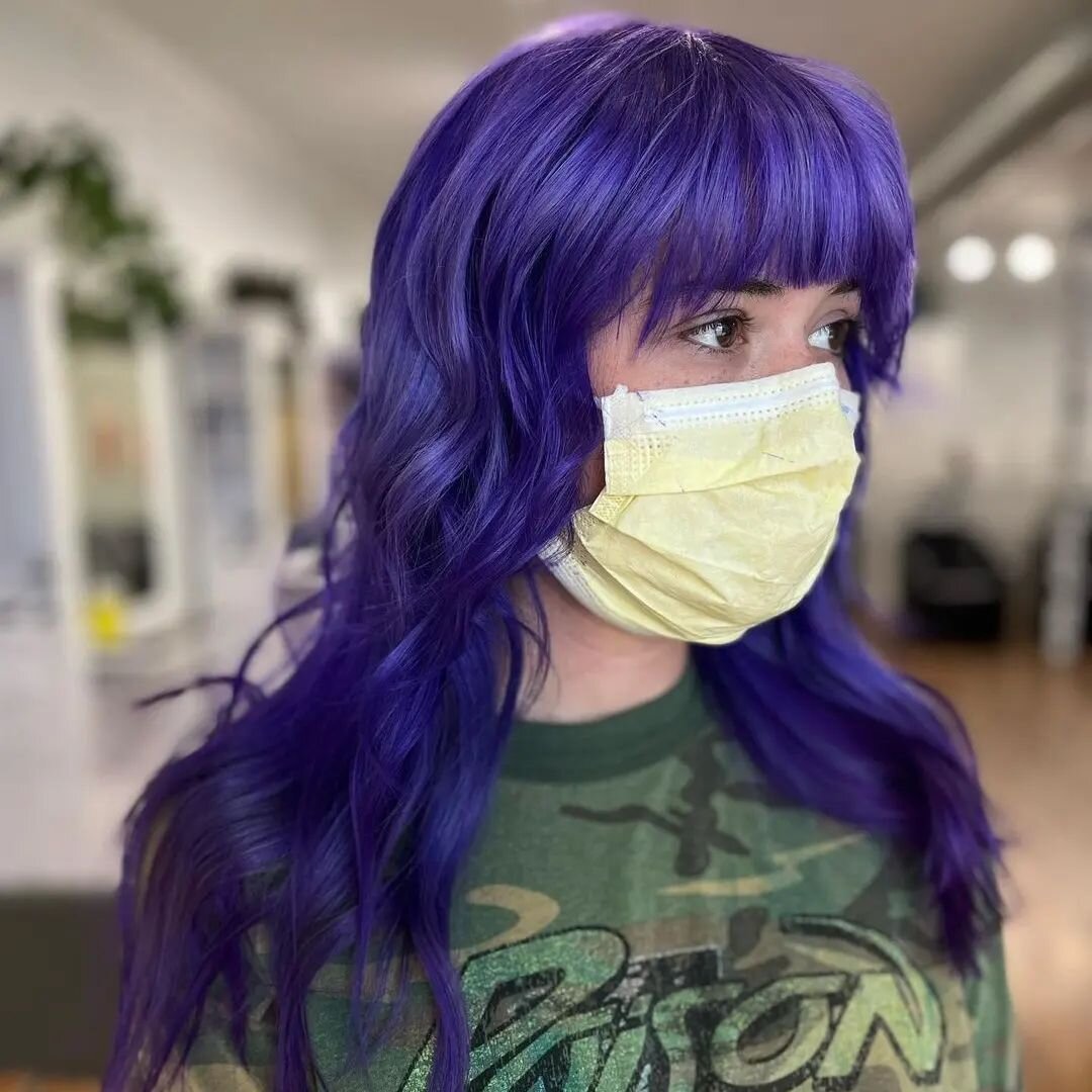 Violet..I think you're turning Violet 💫 
Sunday funday showing off this beautiful purple shag 
Book your next color service today @birchsalondenver