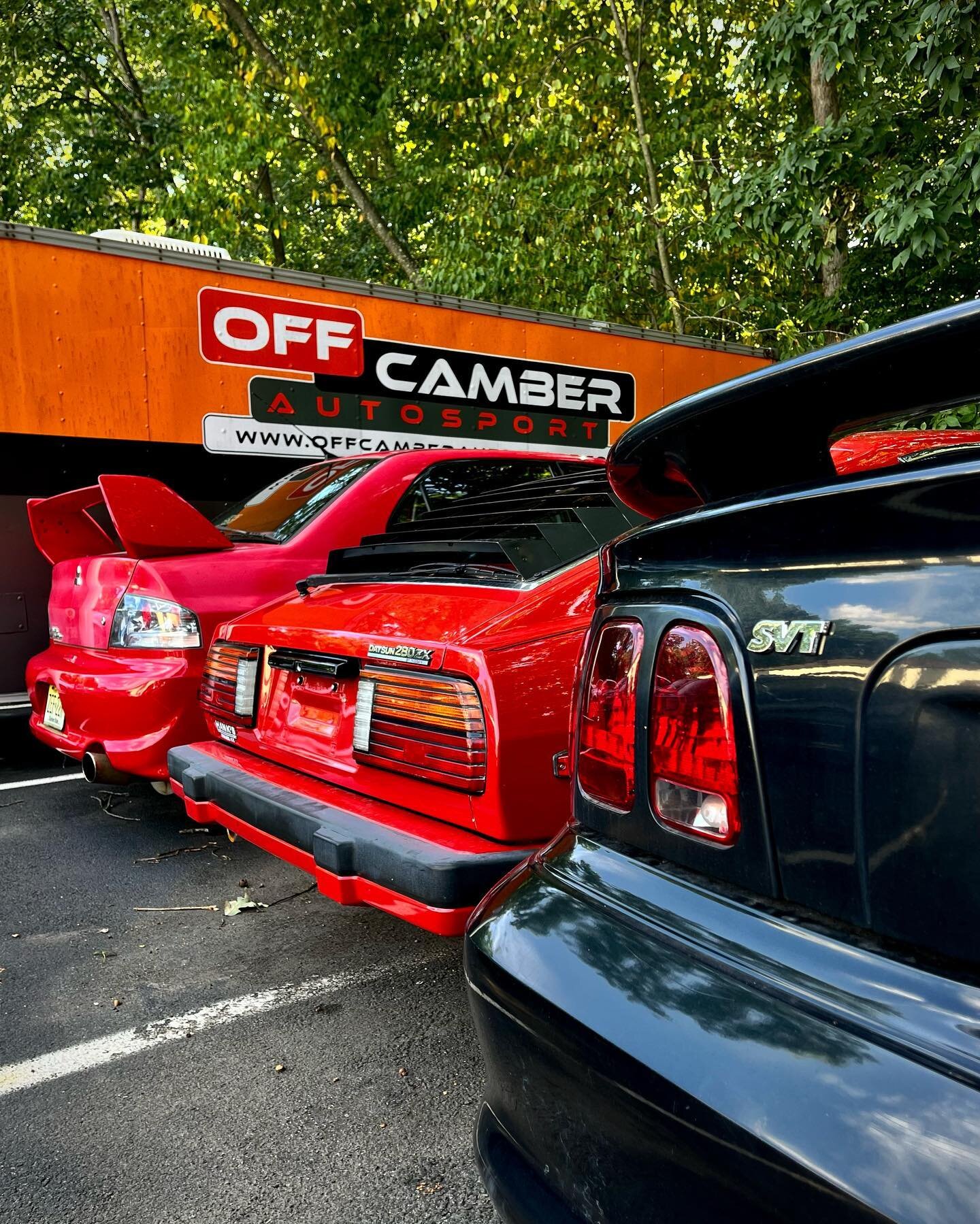 An Evo Lancer, Datsun 280zx &amp; a Mustang Cobra walk into a bar&hellip; 

+

+

+ 

#offcamberautosport #oca #offcamber #mitsubishi #evolutionlancer #mitsubishilancer #datsun #datsun280zx #svt #mustang #stanggang #cobra #mustangcobra #carsofinsta #