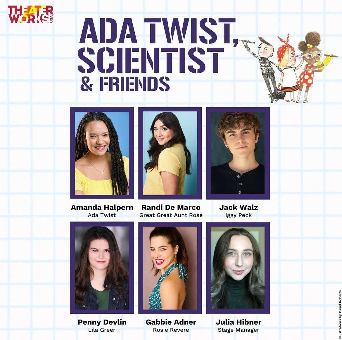 We&rsquo;re so excited to see this cast/show tomorrow morning at La Mirada! Can&rsquo;t wait to see the likes of Ada Twist, Scientist, Rosie Revere, Engineer and Iggy Peck, Architect in action!

We love @theaterworksusa and have really enjoyed gettin