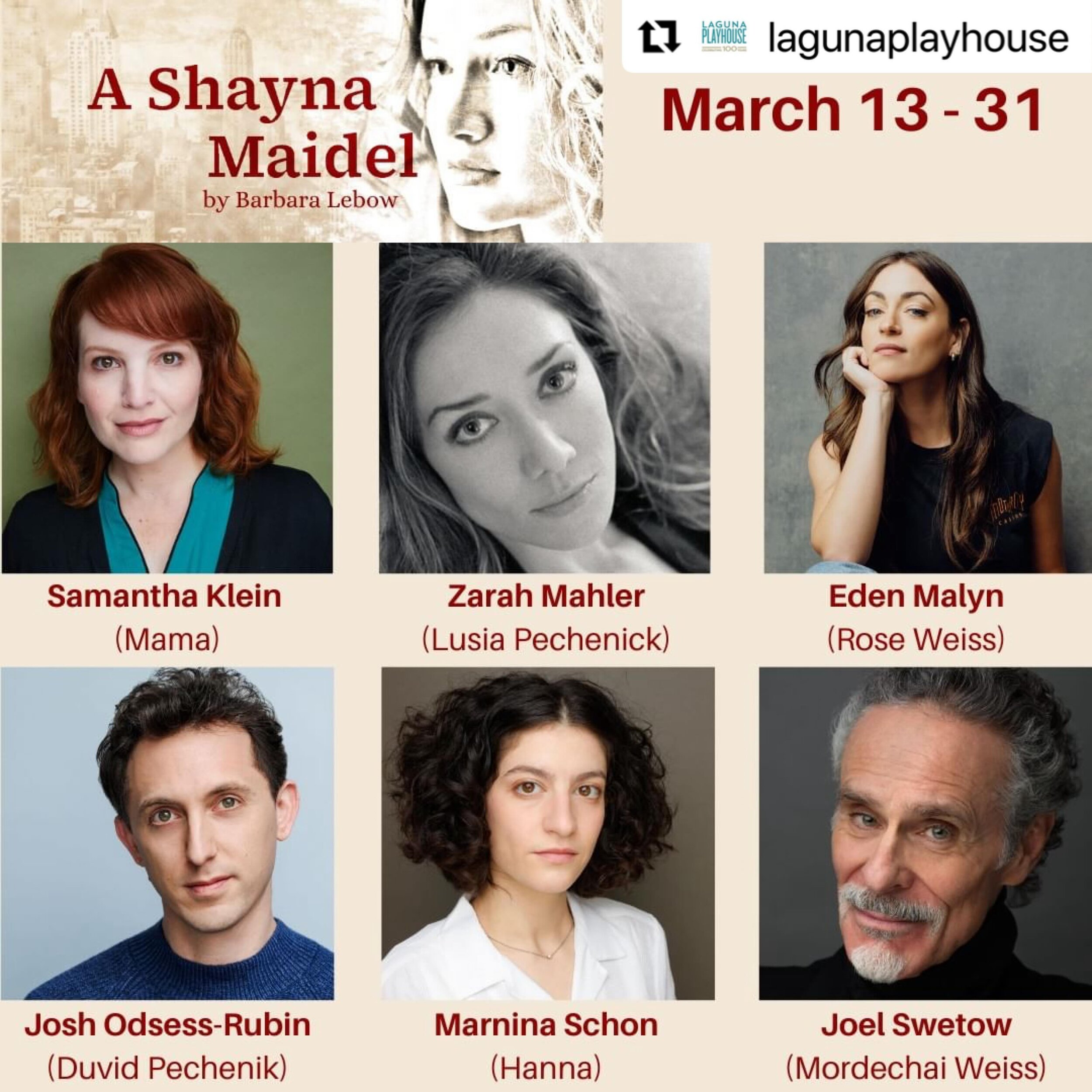 Major shoutout to this powerhouse cast of A SHAYNA MAIDEL at the @lagunaplayhouse who are in their first week of rehearsals now! Absolutely cannot wait to see them bring this important and moving story to life. 

#casting #michaeldonovancasting #thea