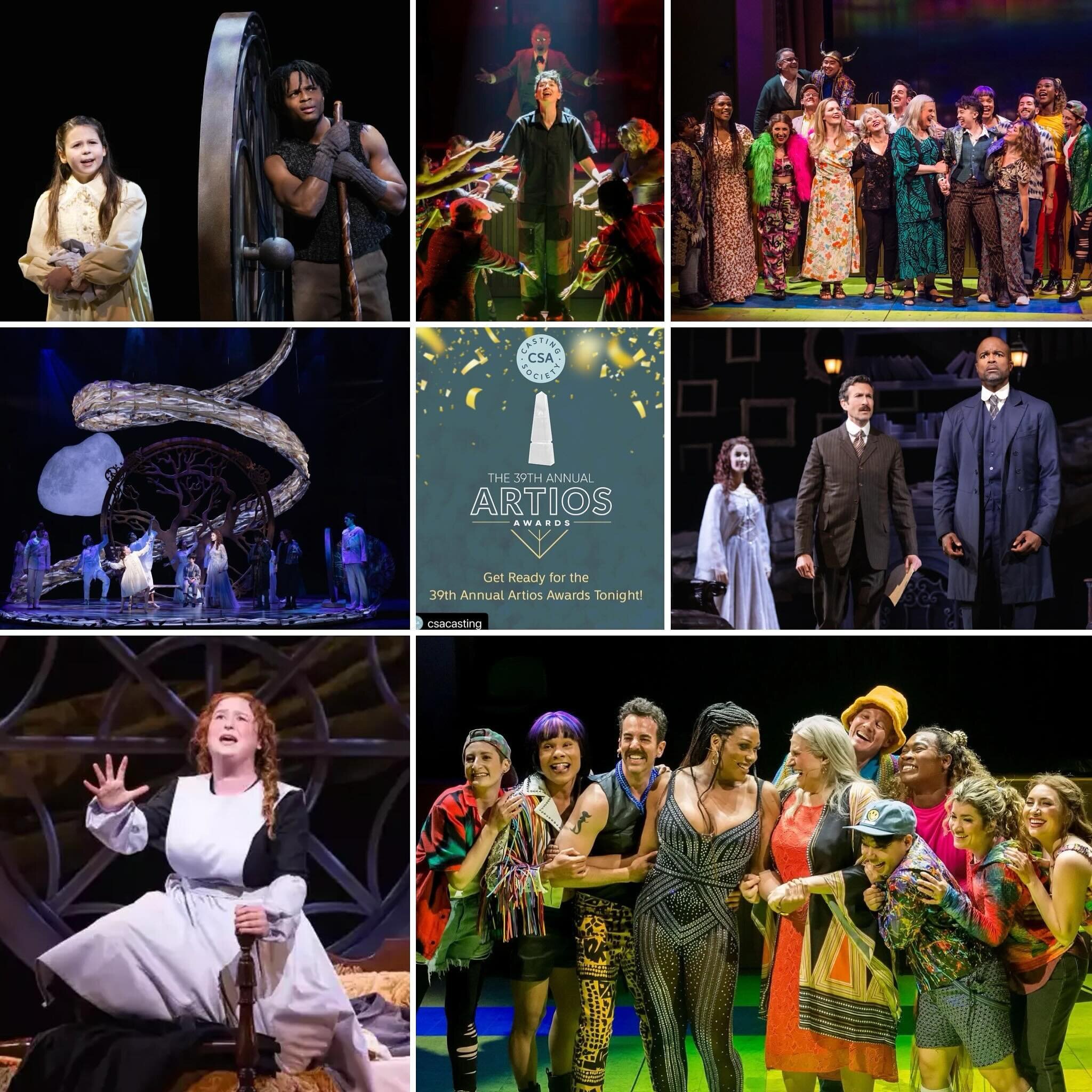Tonight is the night! The 39th Annual Artios Awards presented by the Casting Society of America! We&rsquo;re so thrilled and honored to be nominated for TWO projects in the category of Los Angeles Theatre, THE SECRET GARDEN at the Ahmanson Theatre an