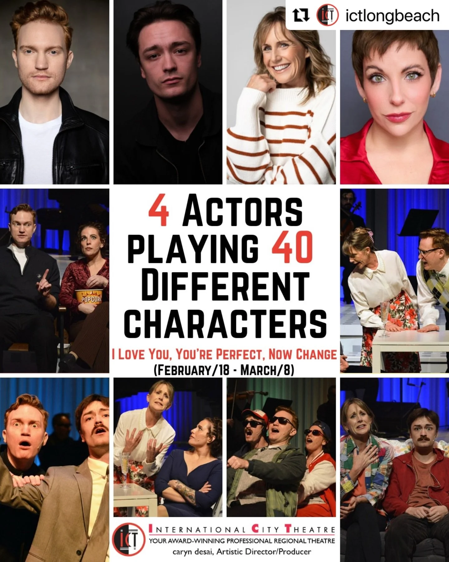 Congrats to this amazing quartet of musical theatre chameleons!!

#michaeldonovancasting #musicaltheatre #theatrecasting #iloveyouyoureperfectnowchange 

#Repost @ictlongbeach with @use.repost
・・・
4 talented actors playing over 40 different character