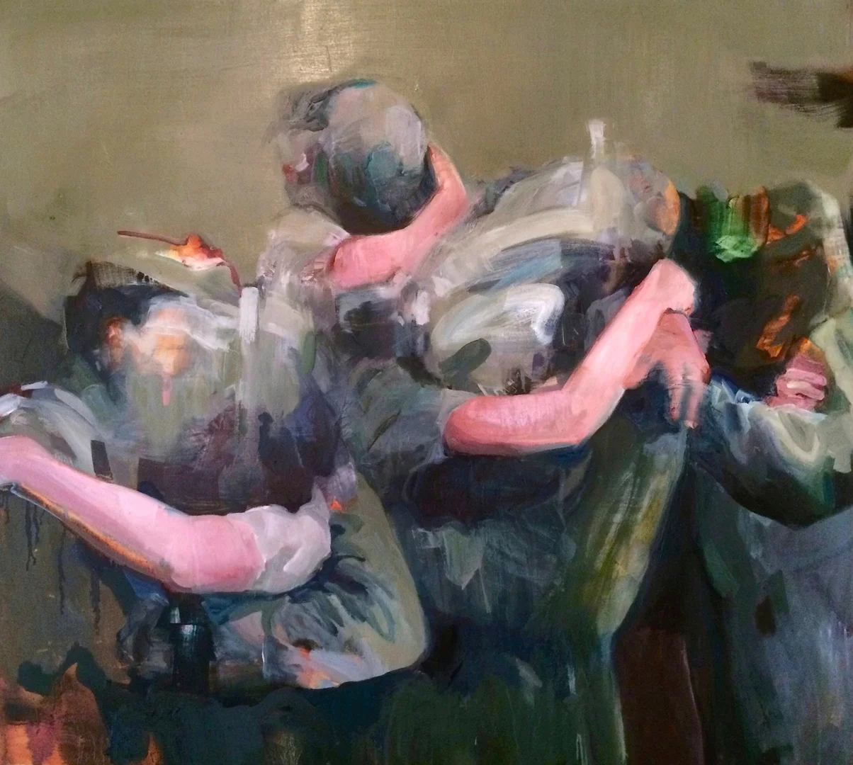 Ambiguous Embrace, oil on canvas, 40x44in, 2016, sold