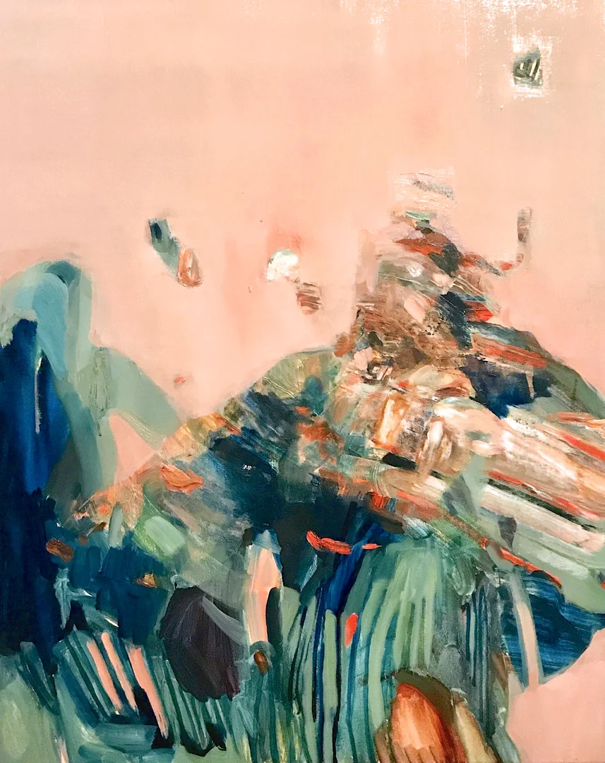 Recoil/Rise, oil on canvas, 30x26 in, 2017, sold