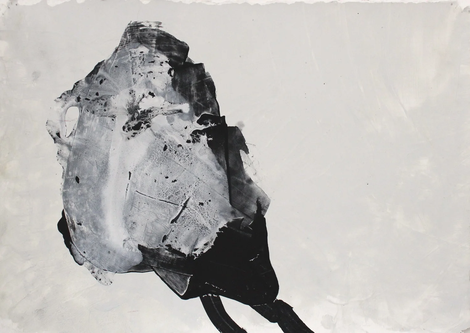 Portrait of a Grad Student, ink acrylic and shoe-polish on paper, 14x10in, 2015, unavailable