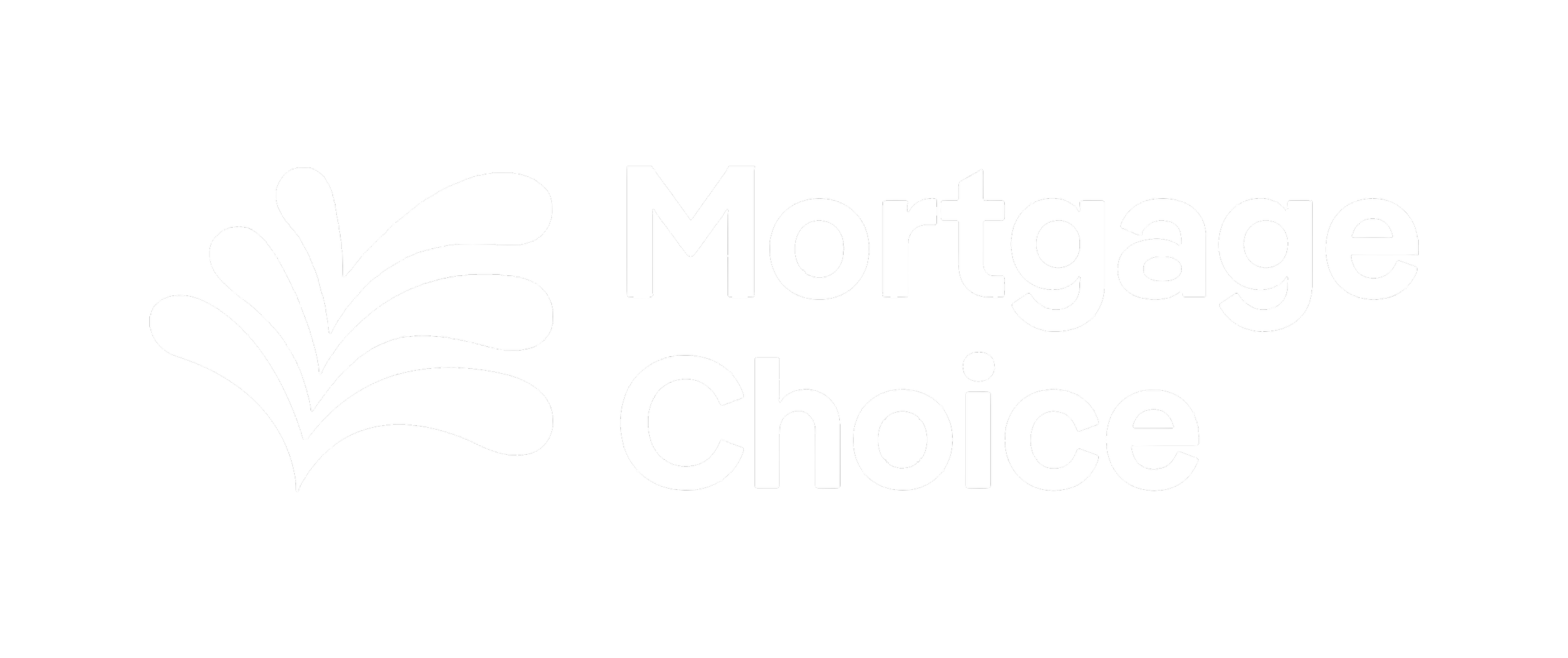 Black background with white text reading 'Mortgage Choice' and a stylized leaf logo.