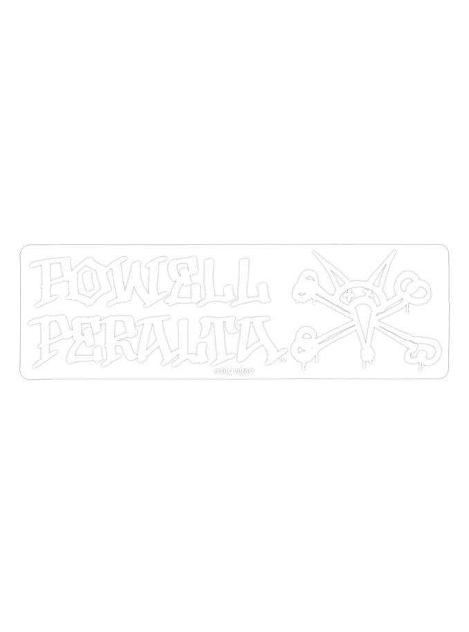 White/Clear Powell Peralta Vato Rat Skateboard Sticker 7" x 2.25" 