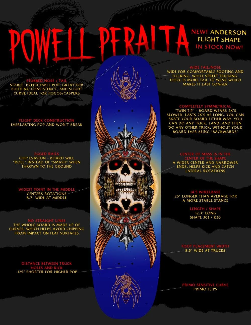 Andy Anderson Heron 2 FLIGHT デッキ POWELL Powell Peralta Pro Andy Anderson Heron 2 FLIGHT® Skateboard