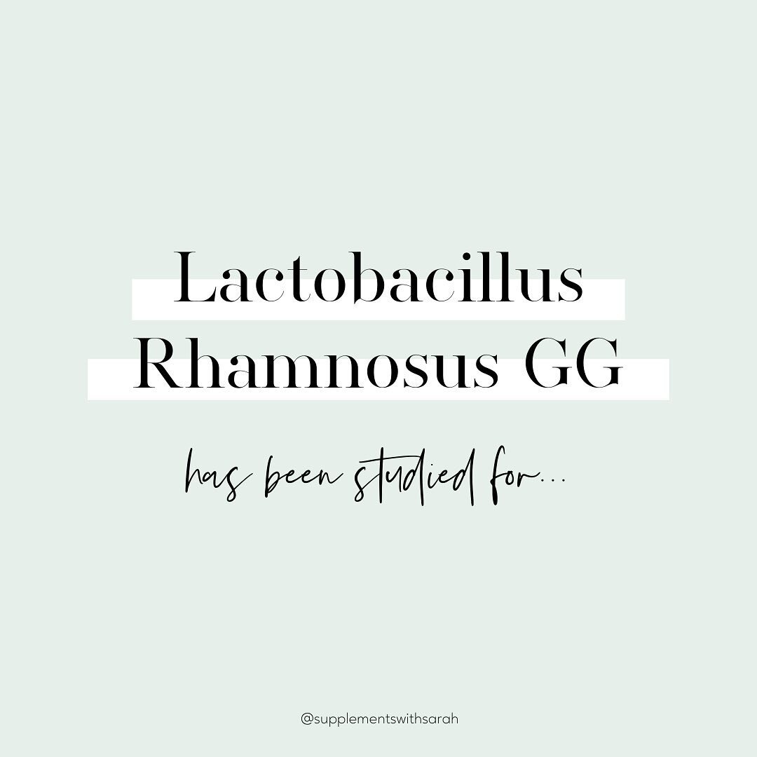 Just some of what Lactobacillus Rhamnosus GG can do 👇⁣
⁣
To be clear, the research exists for Tom&rsquo;s of probiotics. Some will always be stronger than others, but I&rsquo;m also a believer that some research is better than no research!⁣
⁣
I&rsqu