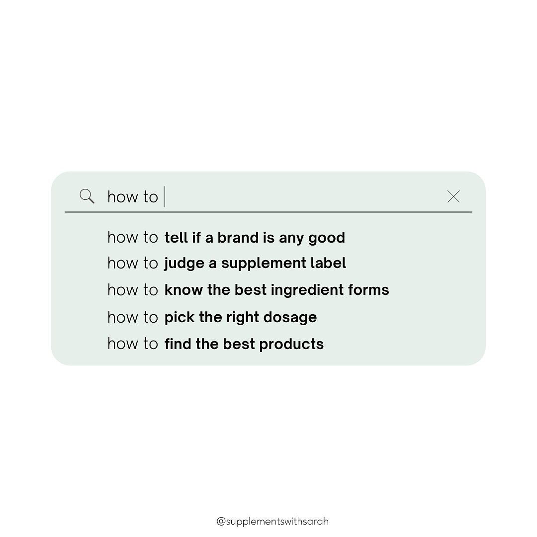 Have you ever wanted to learn these things?⁣
⁣
&bull;how to judge if a brand is any good⁣
&bull;how to judge a supplement label as easily as you do a food label⁣
&bull;what the best ingredient forms are (for any ingredient!)⁣
&bull;how to find the ri