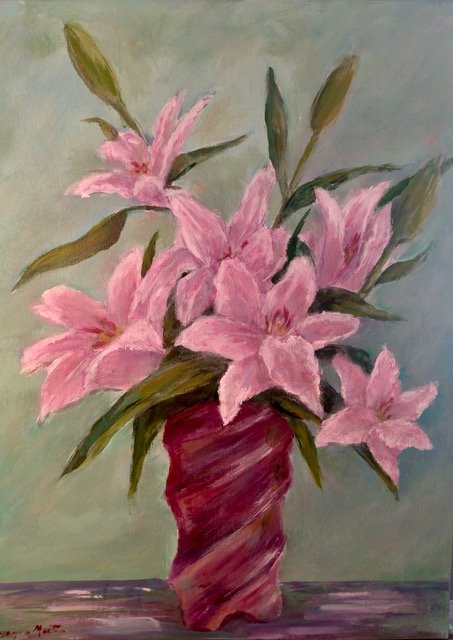 Lilies in Gallery Vase