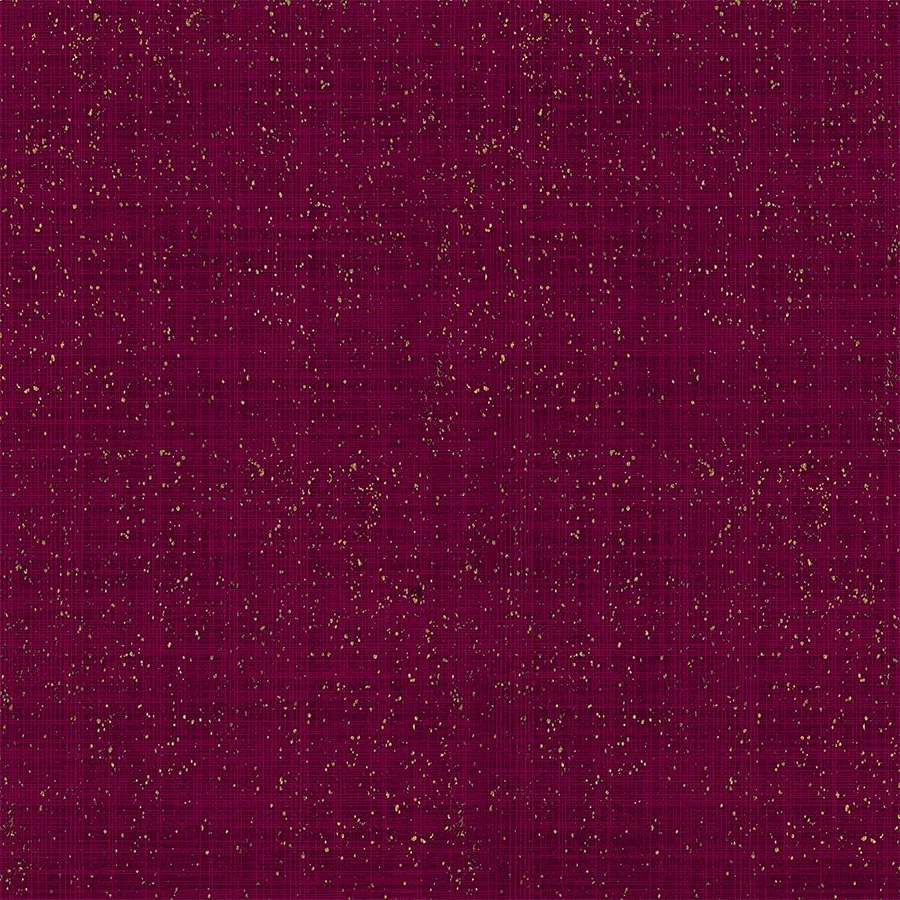 INCO + Design wallpaper at Mitchell Black a magenta pink background with a grid pattern and scattered small gold particles.