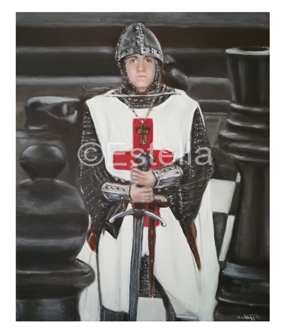 Templar Knight Chess - Oil Painting on Canvas