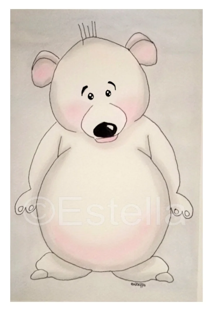Ice Bear Baby - Watercolour and Ink on paper