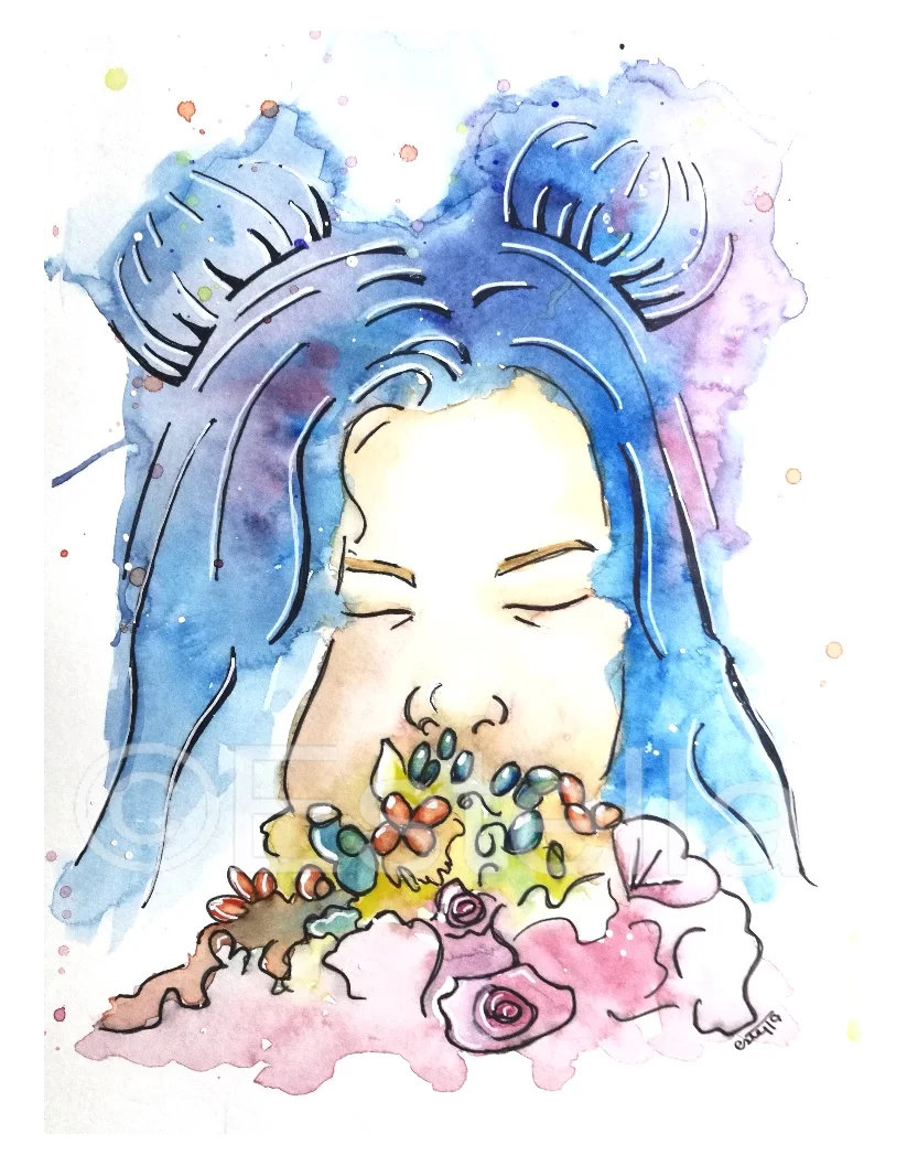 Blue Scent - Watercolor Painting