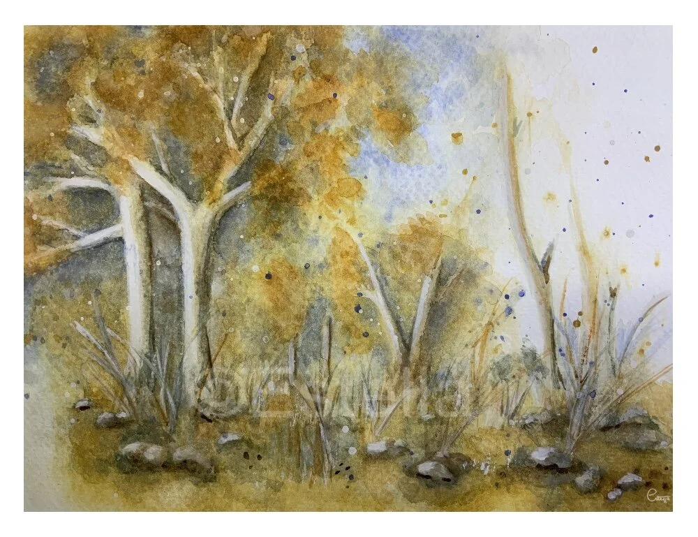 Autumn Scrubland – Watercolour Painting