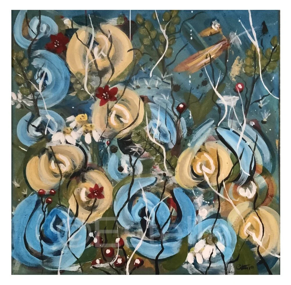 Floral Entanglement - Acrylic Painting