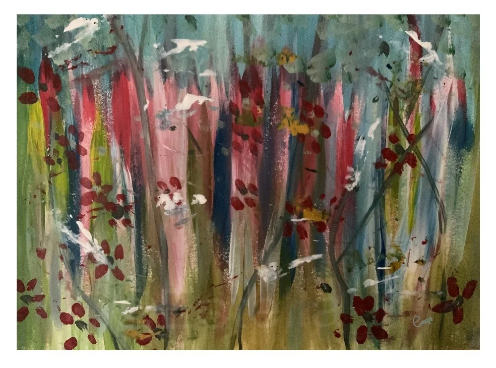 Within the Trees – Abstract Landscape Acrylic Painting