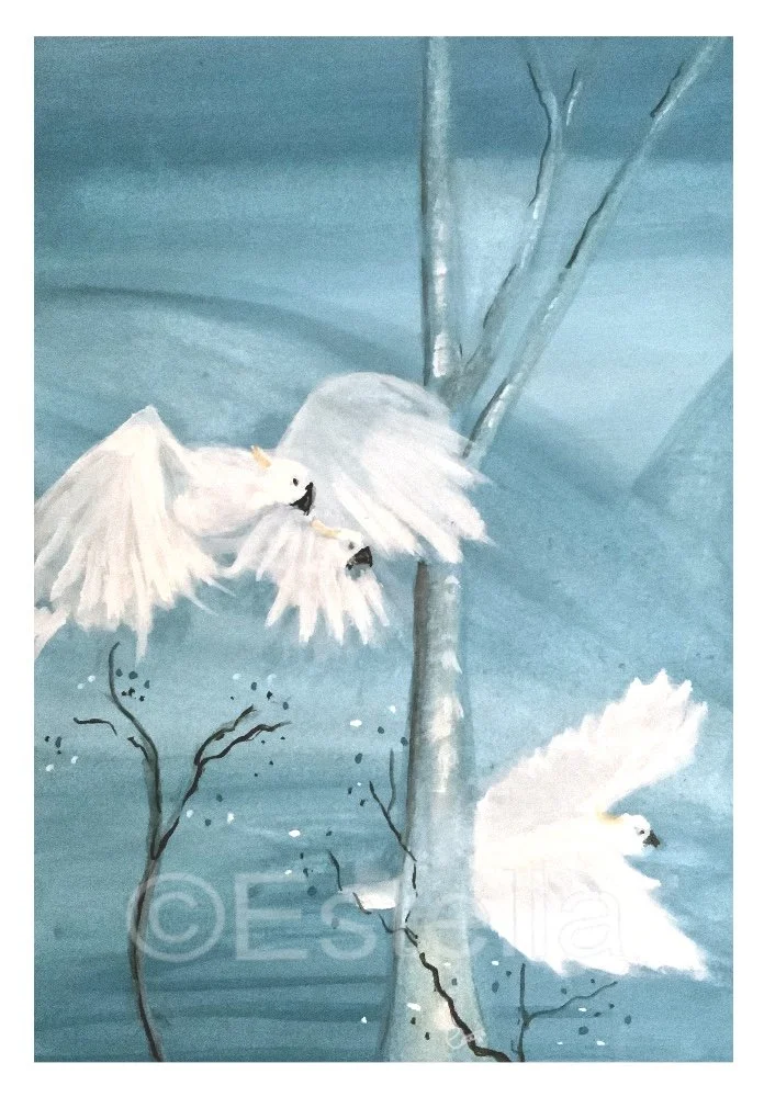 Lampooner’s Landing - gouache painting