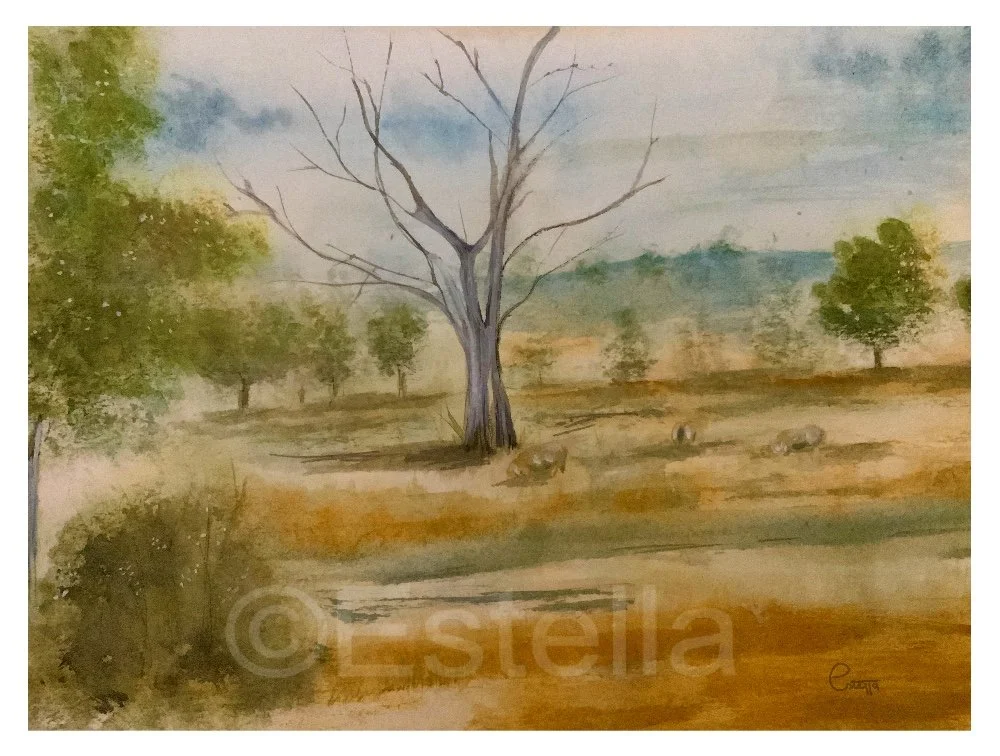 Leafless - watercolour landscape painting