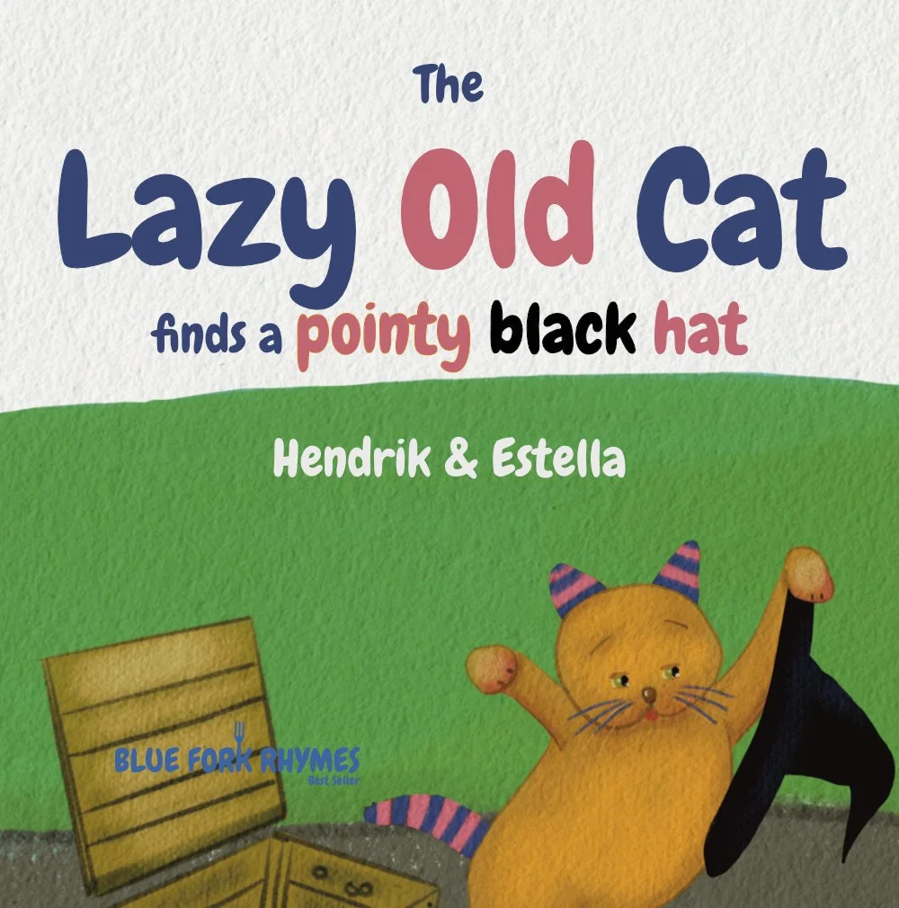 The Lazy Old Cat finds a pointy black hat - Blue Fork Rhymes eBook release