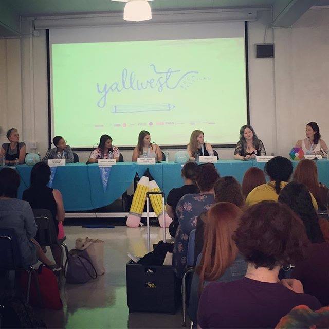 YALLWEST feminism panel with Veronica Roth, Dhonielle Clayton, Sandhya Menon, Sarah Lemon, Leigh Bardugo, and Lauren Oliver