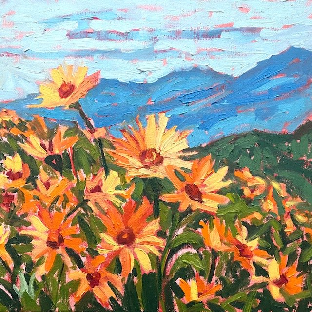 "Flowers and Mountains" SOLD