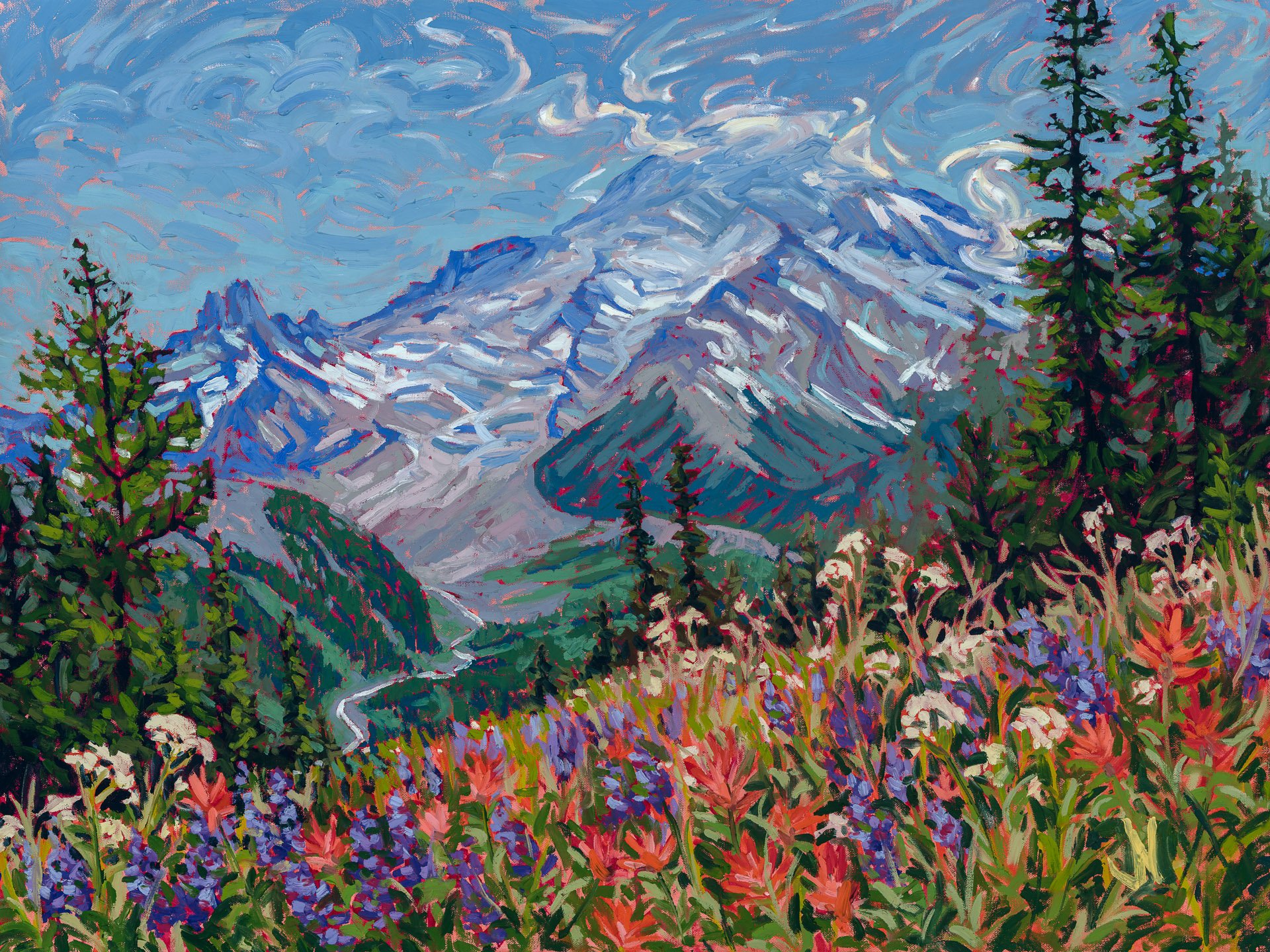 "Mt. Rainier with Floral Choir" SOLD