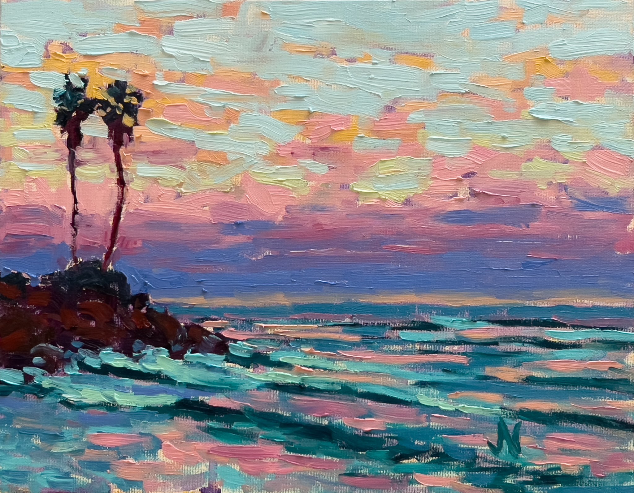 "Two Ocean Palms" SOLD