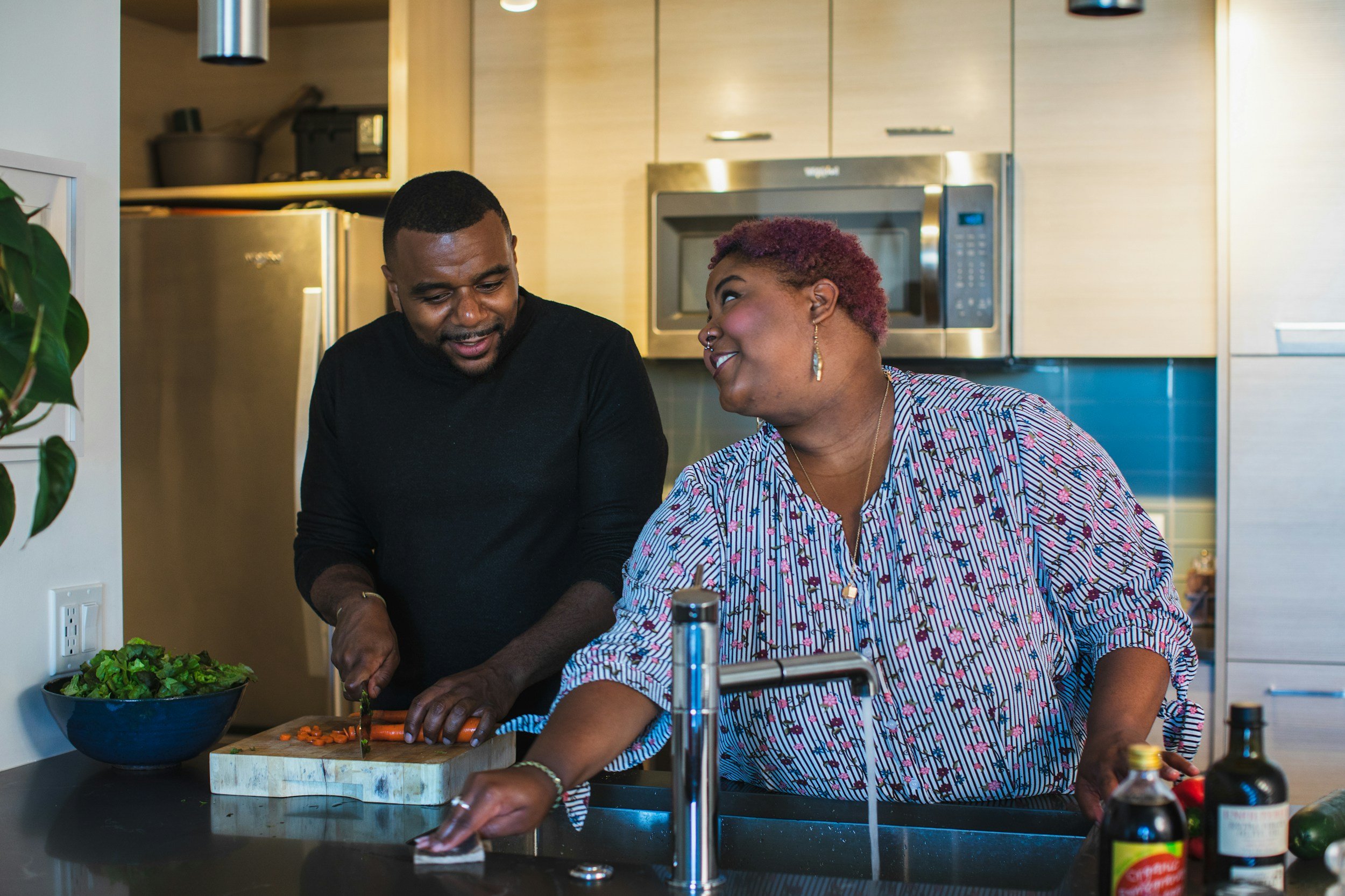 black couple at kitchen counter, black therapists in madison, wi