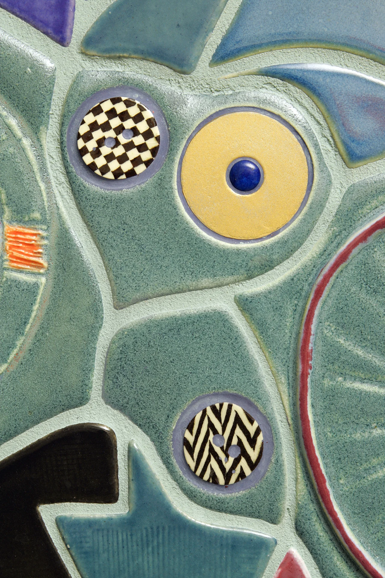 inset metal and ceramic detail