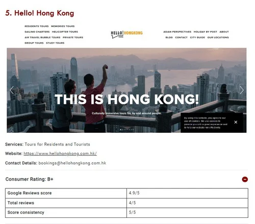 Hello! Hong Kong tours is featured among the top 5 travel agencies in ...