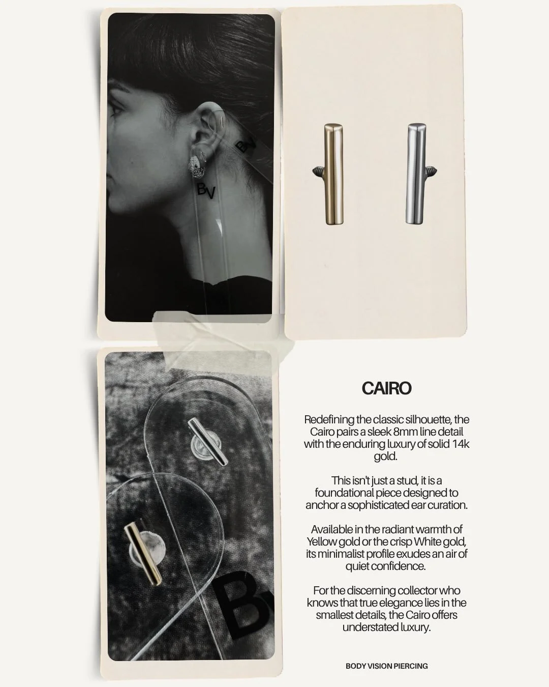 Cairo - This isnt just a stud, it is a foundational piece designed to anchor a sophisticated ear curation.