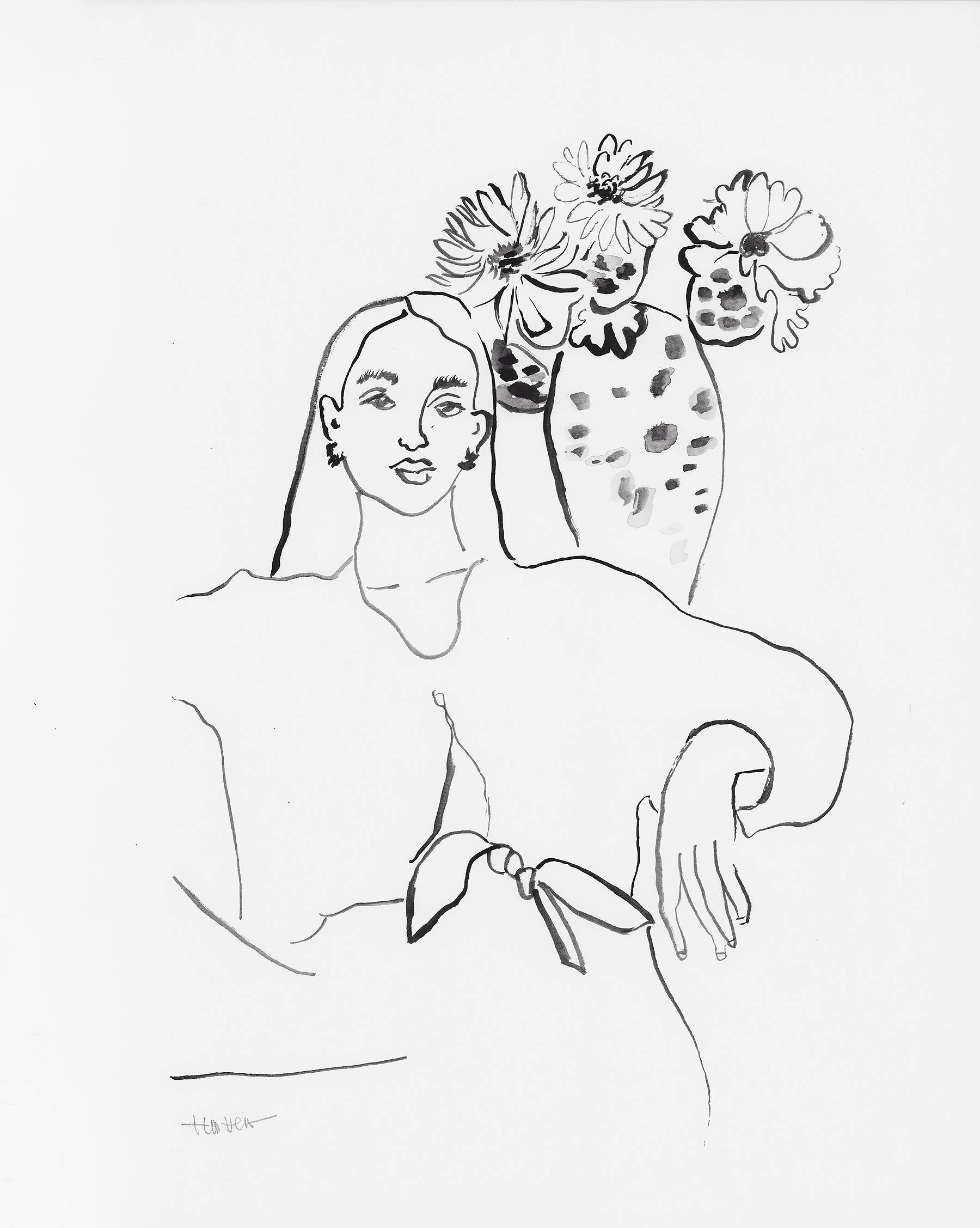 Portrait With Floral Cactus